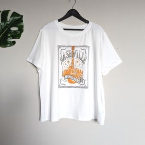 White Nashville Music City plus short sleeve graphic t-shirt size 2X